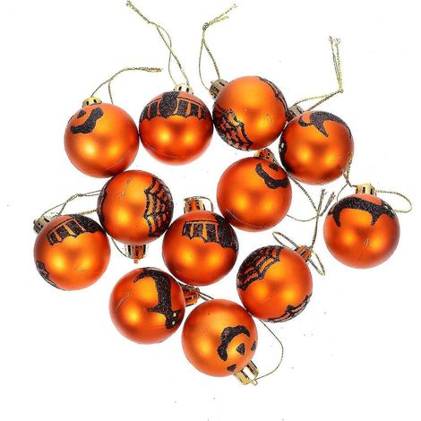 12 bolas irrompibles para Halloween, decoración para fiestas, mini adornos para Halloween, adornos para el árbol de Halloween. (1/2)