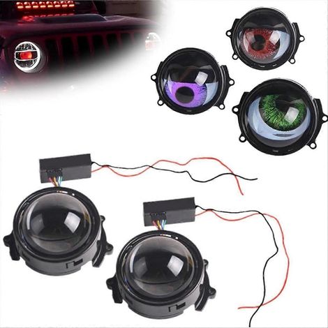 2 phares LED 12V yeux de diable pour voiture, éclairage auto extérieur, paire de feux diaboliques, ampoules auto puissantes