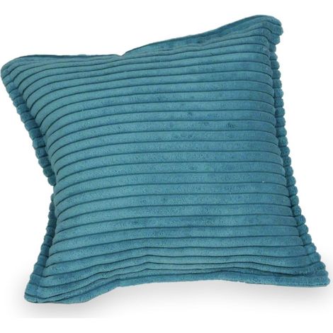 Kleines blaues Cord-Sofakissen (1/5)