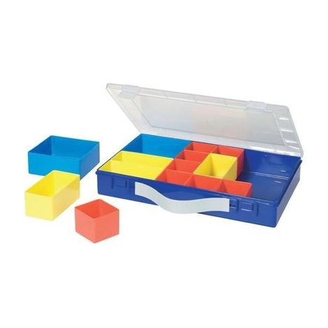 Caja de surtido con 14 compartimentos de polipropileno azul'335 x 225 x 55 mm H眉nersdorff H脺NERSDORFF WE6008 14