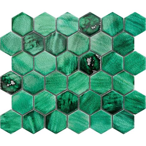 Ilcom – Mosaïque en céramique sur maille 31.2 x 27 cm – Pour salle de bain et cuisine – Résistante aux hautes températures et rayures – Découpe facile (1/5)