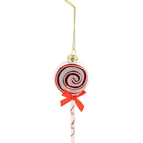 Fiocco per lecca-lecca in vetro h.14cm rosso - Feeric lights & christmas