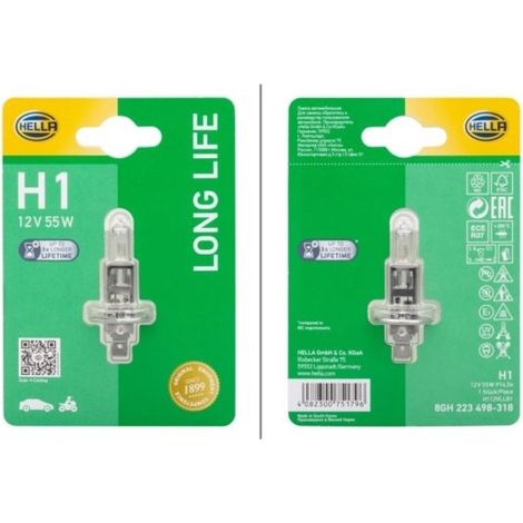 Halogen Glühlampe H1 12V 55W P14,5s Longlife (1/2)