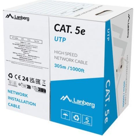 Cavo di rete Lanberg UTP Cat.5e 305m Grigio [AKLAGKS5UTP0021]