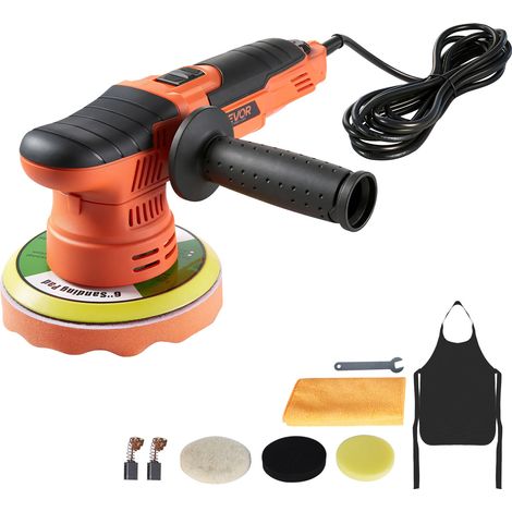 VEVOR Lucidatrice Orbitale Casuale per Auto 650 W, Lucidatrice a Doppia Azione da 150 mm, con 6 Velocita Variabili da 2000 a 6800 Giri/Min, Kit per Ceratura, Lucidatura e Rimozione Graffi, Multiuso (1/5)