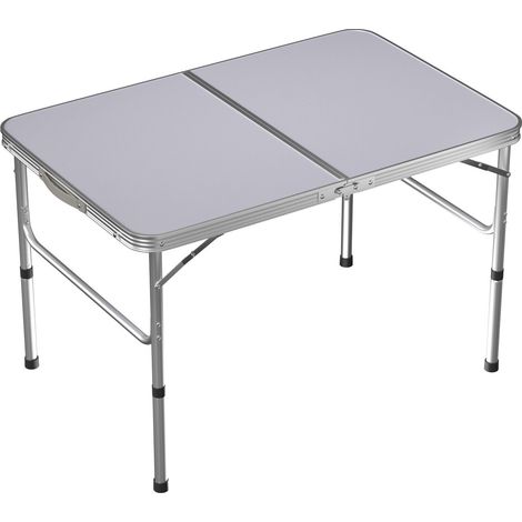 Folding Aluminum Table Catering Camping Trestle BBQ Adjustable Height Backyard