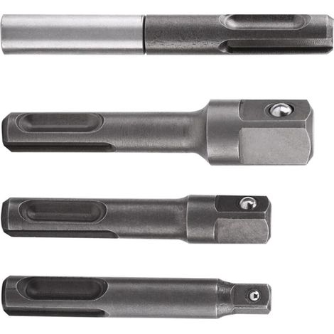 SDS Plus auf 1/4"-Sechskant-Adapter und Verlängerungsverbinder für 1/4", 3/8" und 1/2"-Vierkantbits