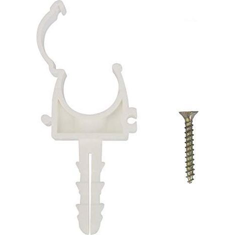 Fascetta stringitubo a U in plastica, fascetta stringitubo in plastica, fascette di supporto fisse con viti (25 mm) (1/5)