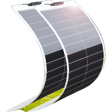 Panneau Solaire, Monocristallin, Étanche, 200w 2pcs 100w (1/2)