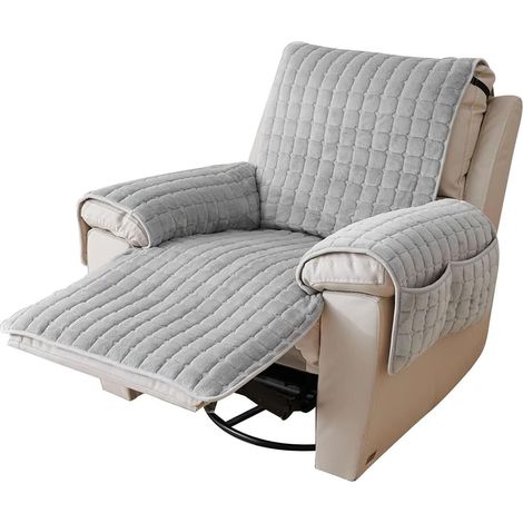 Sesselschoner, Sofa Armlehnenbezüge, Fernsehsessel Schutzbezug Anti-Rutsch, Sesselauflage Relaxsessel mit Armlehnen und Taschen, Sessel Überzug für Kindern und Haustieren (1/5)