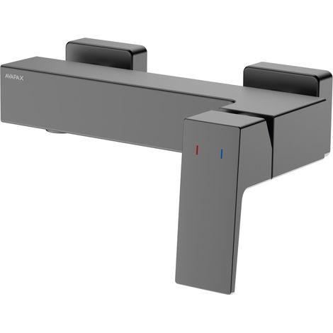 Avapax Mitigeur de douche Vellano - Gris anthracite mat - Fixation 150 mm - Corps en laiton - Classe de débit C (1/2)