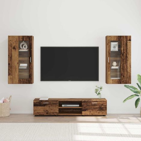 Ensemble meuble TV FLORIN 3 pcs Bois ancien Bois d'ingénierie vidaXL