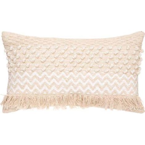 Cojín de algodón beige 30x50x15cm