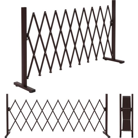 NEUWERTIG] Alu Absperrgitter HHG-395, Scherengitter Schutzgitter Zaun, ausziehbar schwenkbar Stahl 103x36-265x31cm, braun