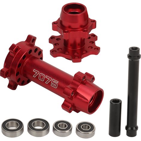 Sechseckige Aluminium-Radnaben für Vorder- und Hinterrad des LOSI 1/4 Promoto MX RC-Motorrads, Modifikation und Verbesserung, rot (1/5)