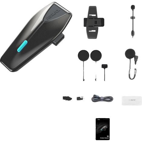 Intercomunicador para motocicleta, control por voz, audio HD, 1 unidad S1 (1/2)