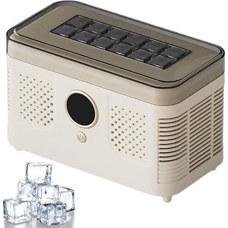 Macchina per il ghiaccio portatile, mini fabbricatore di cubetti di ghiaccio, produzione rapida di 12 cubetti per ciclo, 15-20 minuti, colore bianco. (1/5)