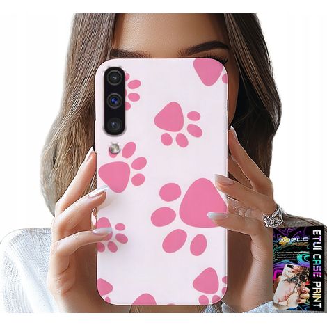 Custodia per Samsung A50 / A30S - zampe di cane rosa, retro, cover (1/5)