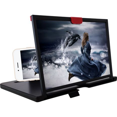 Handy-Bildschirmverstärker, 12-Zoll-Tisch-Layout mit ausklappbarem Ständer, HD-Videolupe
