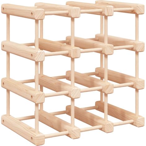 Portabottiglie scaffale per vino per 12 bottiglie 36 x 23 x 36 cm in legno di pino DEC024391