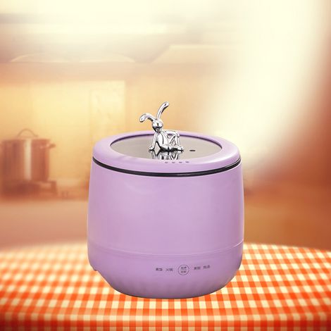 Mini cuiseur à riz 1,8 L antiadhésif, cuiseur à riz électrique intelligent pour céréales, soupes, porridges et ragoûts, prise UE 220 V, violet (1/5)