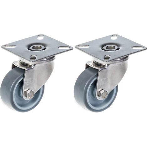 "Rolle - 50 mm - Edelstahl - Drehbar - Tragfähigkeit 80 kg - Set von 2"