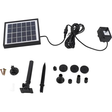 Pompe Solaire à Fort Débit D'eau, pour Paysage Extérieur, Pompe Solaire pour étang, 6V, 1.5W, 160L/h, 8 Buses (1/5)