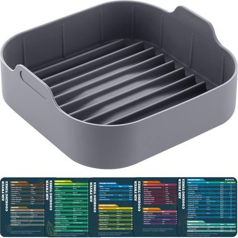 8-Zoll-Luftfritteuse, quadratisch, Silikon-Luftfritteuseneinlagen mit 5 Stück Luftfritteuse, Magnetfolie, Zubehör für Luftfritteusen, Luftfritteuse, Ersatzkorb, Luftfritteuse, Silikoneinlagen (8 Zoll, (1/5)