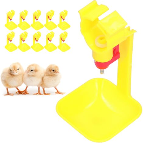 Juego de bebederos de vidrio de 10 piezas con taza integrada de 20 ml – Accesorio automático para beber para pollos – Plástico y acero inoxidable, G3/4 (1/5)