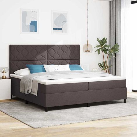 Boxspringbett mit Matratze Dunkelbraun 200 x 200 cm Stoff (1/5)