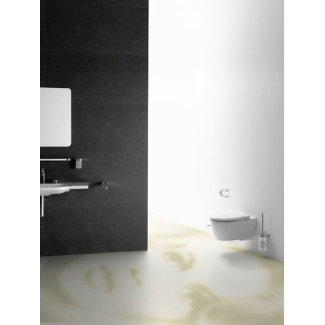 HEWI 800.03.10041 Ablage des Systems 800, Halter aus Metall, verchromt, mit weißer Platte aus Acrylglas, 600 mm breit, 20 mm hoch, 106 mm tief (1/5)