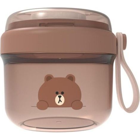 Taza de desayuno - 650 ml - Antiderrames - Ideal para la oficina, la escuela y actividades al aire libre - Marrón (1/2)