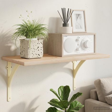 vidaXL Soportes para estanterías de pared 2 uds. Blanco antiguo (1/5)