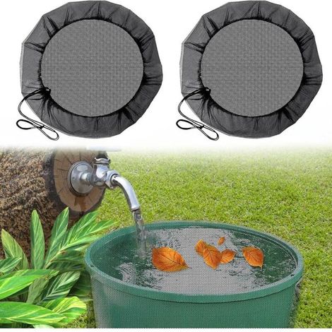 2 Pièces Filet pour Citerne De Pluie,Housse pour Tonneau De Pluie avec Cordon De Serrage,Housse pour Ronde,Protection Contre Les Moustiques Et Les Feuilles( 80 Cm) (1/4)