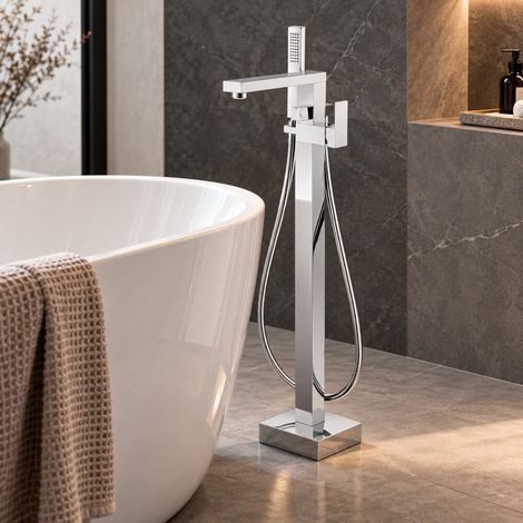 Grifo monomando sobre SUELO bañera/ducha MENTO para bañera exenta Cromado (1/4)