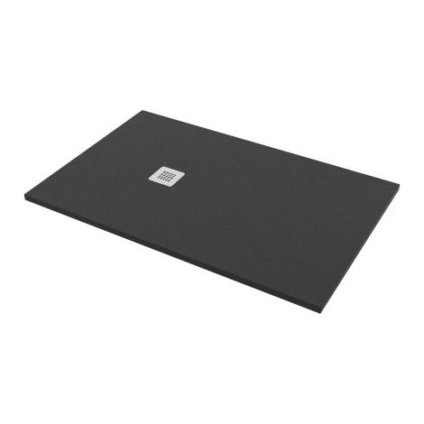 Piatto doccia 70x140 h.2,8 in marmo resina effetto pietra nero (1/5)