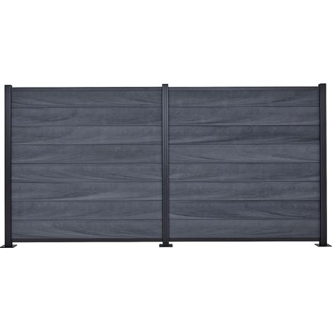 Öland-Serie Zaunset greystone für ein Zaunfeld 180 x 175 cm
