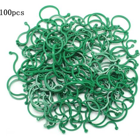 100 Pcs Clips de Jardin Support pour Plantes Clips Twisty Plante Anneaux pour Les Plantes grimpantes Jardinage boucle à huit caractères plante reliure cravate rotin fleur croissance clip