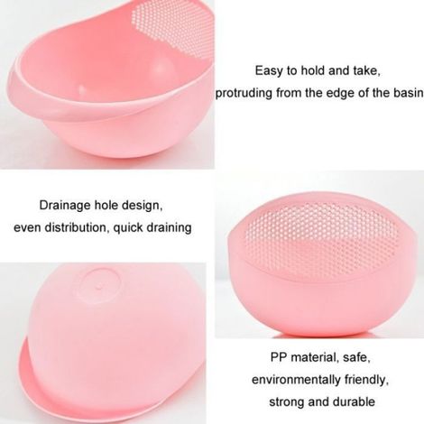 Tamis À Riz - Plastique PP - 20x17x12 5 Cm - Rose - 1 Pièce (1/5)