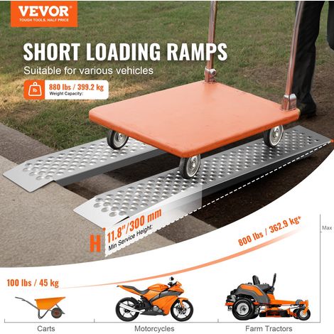 Rampe de Chargement en Aluminium 2PCs 120 x 21,5 cm, Rampe d’Accès avec Capacité de Charge 399,2 kg, Léger et Portable, pour Moto/M… (1/5)