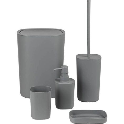 KIT ACCESSORI DA BAGNO 'PODDY' col. grigio