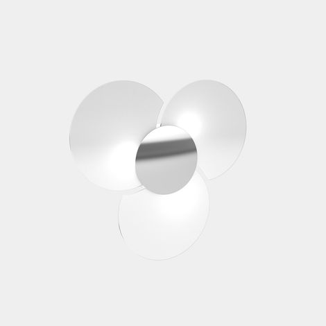 Applique Contemporanea Clover Metallo Cromo Vetro Bianco 3 Luci E27