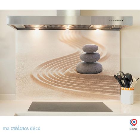 Fond de hotte : Galets zen 3 - Verre trempé - 90 cm - 60 cm (1/5)