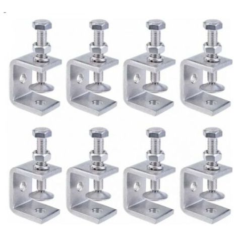 C-Klemmen, 8 Stück, robuste C-Klemmen aus 304 Edelstahl, C-Klemmen aus Edelstahl, robuste C-Klemme, robuste Edelstahlklemme für Holzbearbeitung, Heimwerken und Reparaturen A
