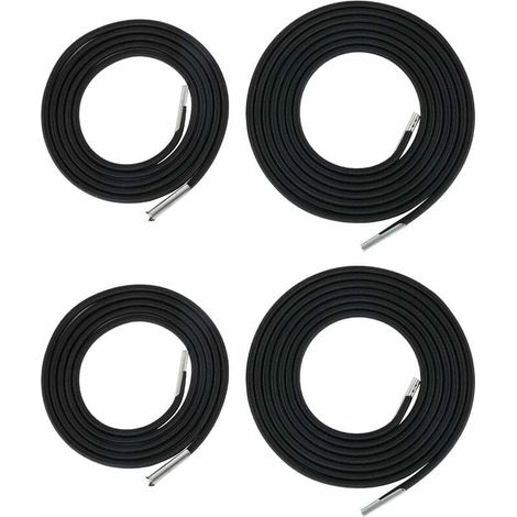 Cuerda elástica de repuesto para tumbona plegable de textilene para jardín, refuerzo de cuerda superior universal para sillón relax de lona, 2 piezas de 2,2 m y 1,4 m (negro) (1/5)
