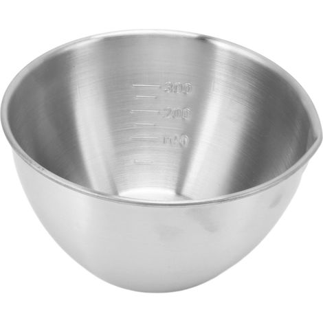 Bol mélangeur compatible lave-vaisselle et réfrigérateur, en acier inoxydable 304 épais, avec graduation, idéal pour les salades, les fruits et les pâtisseries (Type B). (1/5)