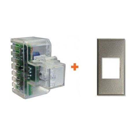 Fanton lampada notturna segna passo led compatibile Bticino Axolute grigio metallizzato - 82883-BA