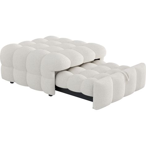 Sofá cama convertible 2 en 1 de borreguito beige 183 x 76 x 42 cm MODENUIT (1/5)