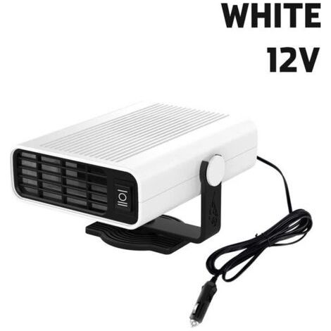 BUNTHAUS Chauffage de voiture 12V  24V   120W Portable 360 degrés réglable ventilateur de chauffage électrique purificateur d'air pare-brise anti-buée dégivreur,France,White 12V pratique (1/5)