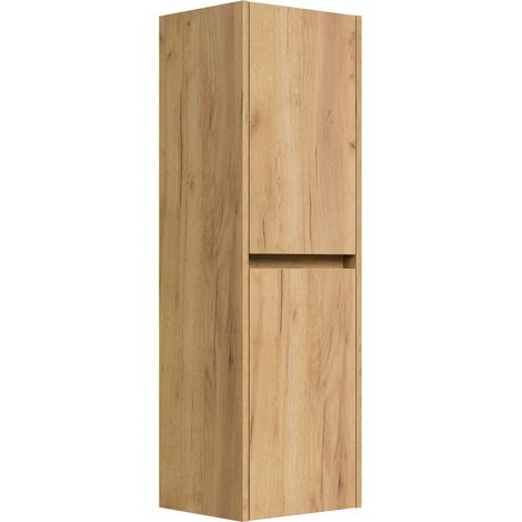 Badezimmer Hochschrank 112cm Softclose Taifun zur Wandmontage eiche gold